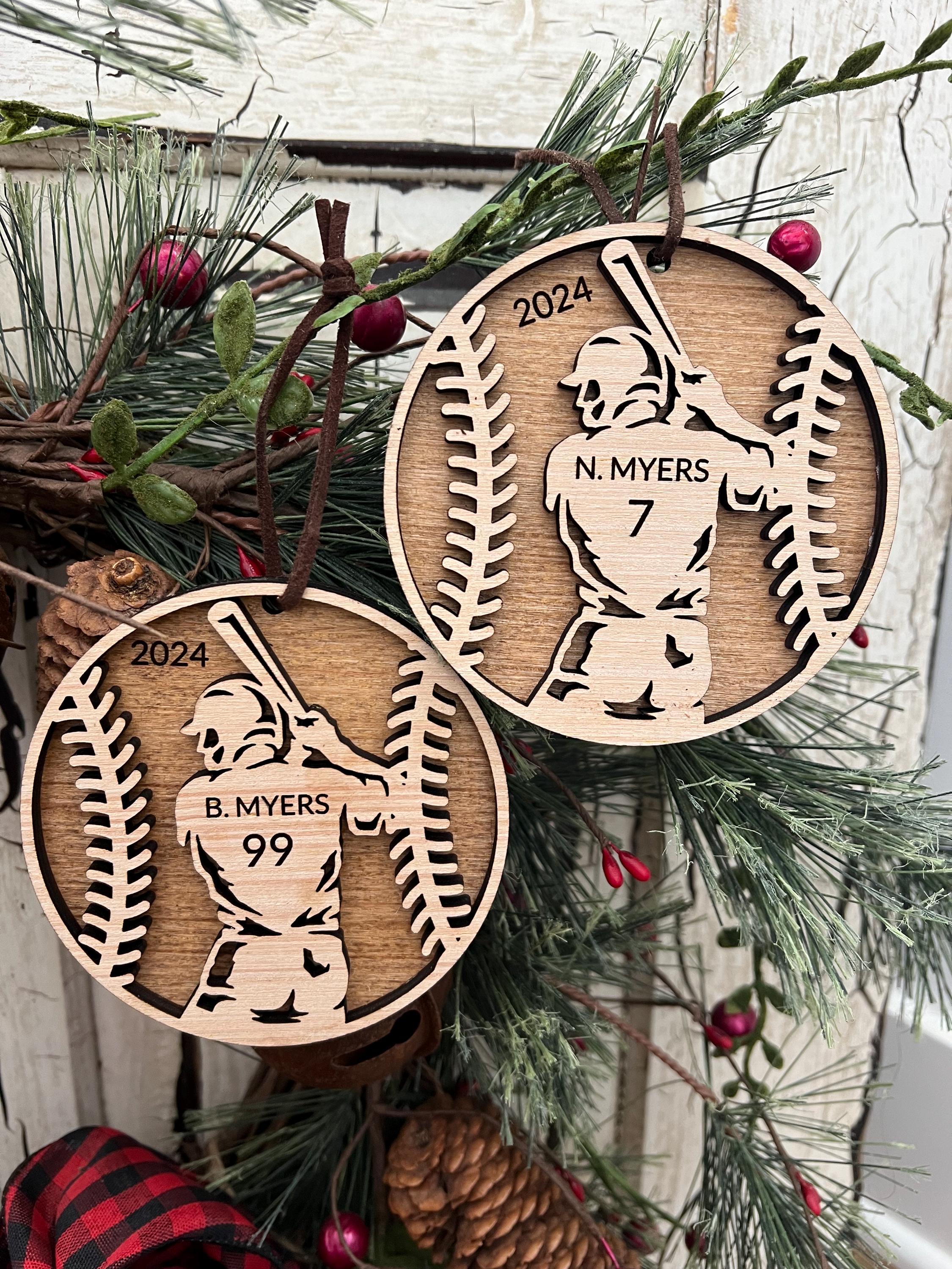 Personalized Baseball Ornament: Laser Engraved 3D Sports Gift - Etsy