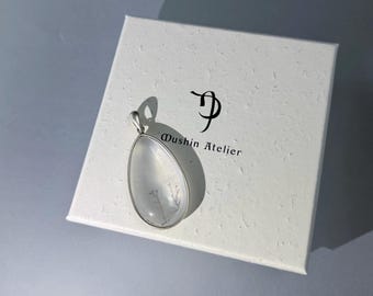 Hematoid Quartz Teardrop Pendant | S925 Sterling Silver Necklace