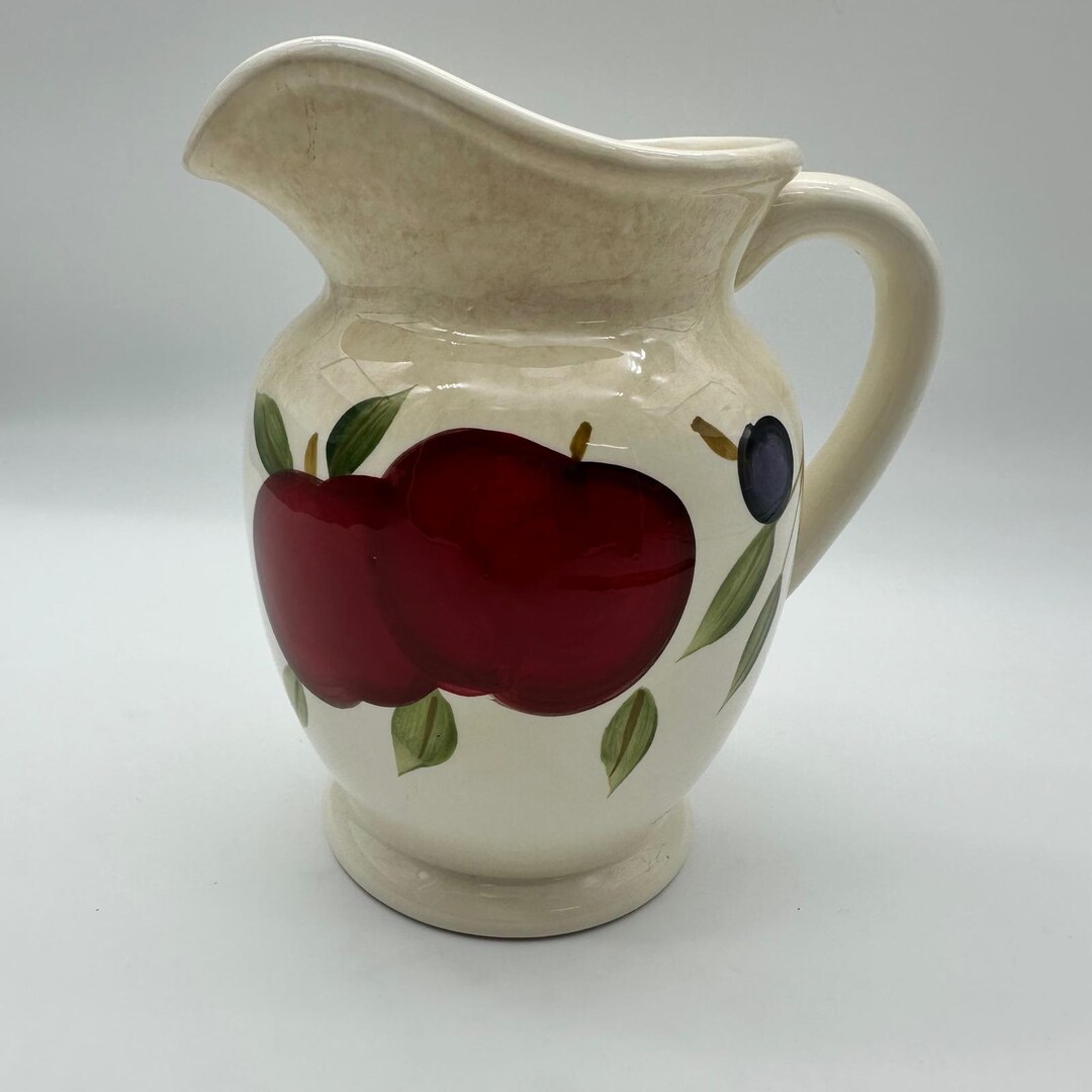 Country Road Apple Pitcher Stoneware Apple Olive Grape Farmhouse Decor ...