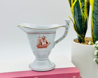 Vintage Spode Tradewinds Red Creamer Brig Eliza & Brig Built 1820 Nautical Ship