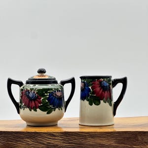 Vertrieb Keramischer Schwarzwald H. Seifert Boho Floral Cream Sugar MCM Ceramics