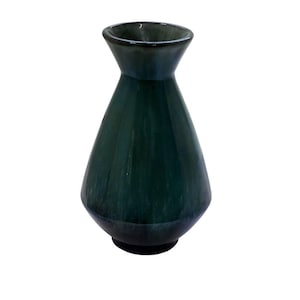 Vtg Blue Mountain Pottery Canada BMP Blue Green Drip Glaze  Vase 7&quot; Tall