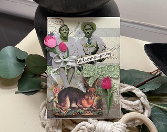 Handmade Vintage-Style Easter Card