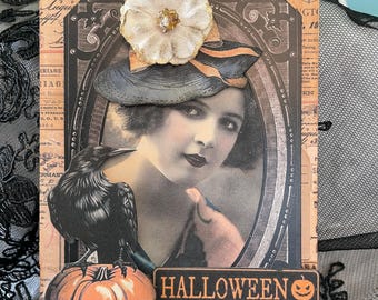Handmade Vintage-Style Halloween Card
