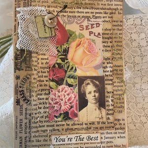 Carte d'anniversaire faite main - carte au look vintage - carte d'anniversaire de style vintage - carte d'anniversaire de maman - carte d'anniversaire d'un ami