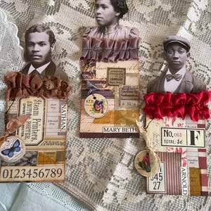 Junk Journal Tags (set of 3) - handmade junk journal tags - junk journal supplies