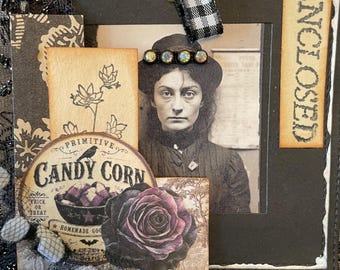 Vintage-style Halloween Frame Ornaments - Halloween Decor - Halloween Journal Cards - Halloween Journal Inserts