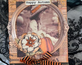 Handmade Vintage-Style Fall/Autumn Card