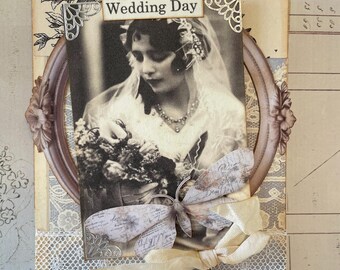 Vintage-style Wedding Card - Old-fashioned Wedding Card