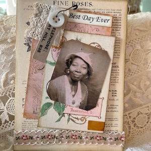 Handgemachte Geburtstagskarte - Karte im Vintage-Look - Vintage Style Geburtstagskarte - Best Wishes Card