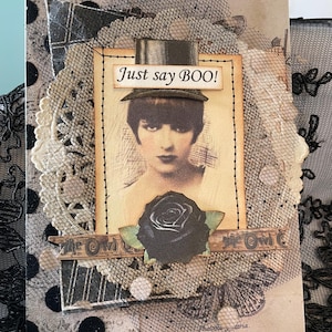 Carte d'Halloween de style vintage - Halloween à l'ancienne - Carte d'Halloween au look vintage