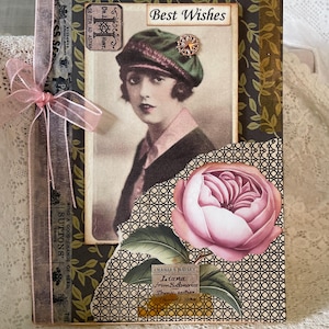 Handgemaakte verjaardagskaart - kaart vintage look - verjaardagskaart vintage stijl - beste wensen