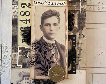 Handmade Vintage-Style Dad Birthday Card
