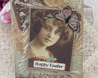 Handmade Vintage-Style Easter Card