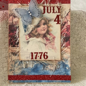 Carte du 4 juillet faite main - carte du jour de l'indépendance - carte du 4 juillet