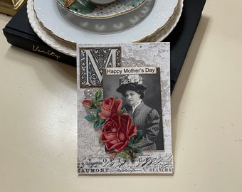 Vintage-style Mother's Day Card - Victorian Mom Card - Handmade Mother's Day