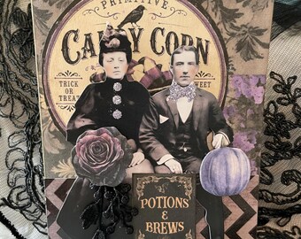 Handmade Vintage-Style Halloween Card