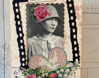 Handmade Vintage Style Birthday Card - Birthday Wishes Card - Old Fashioned Inspired Card