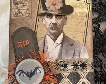 Handmade Vintage-Style Halloween Card