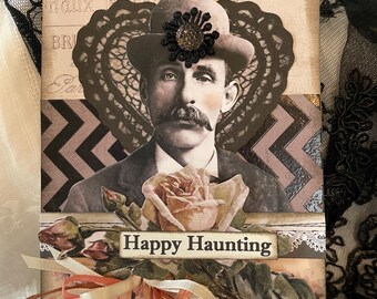 Handmade Vintage-Style Halloween Card
