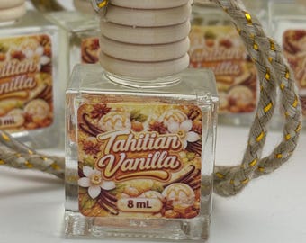 Tahitian Vanilla Car Diffuser | Hanging Car Air Freshener | Warm Vanilla Scent | Handmade Car Accessory | Long Lasting Fragrance Gift