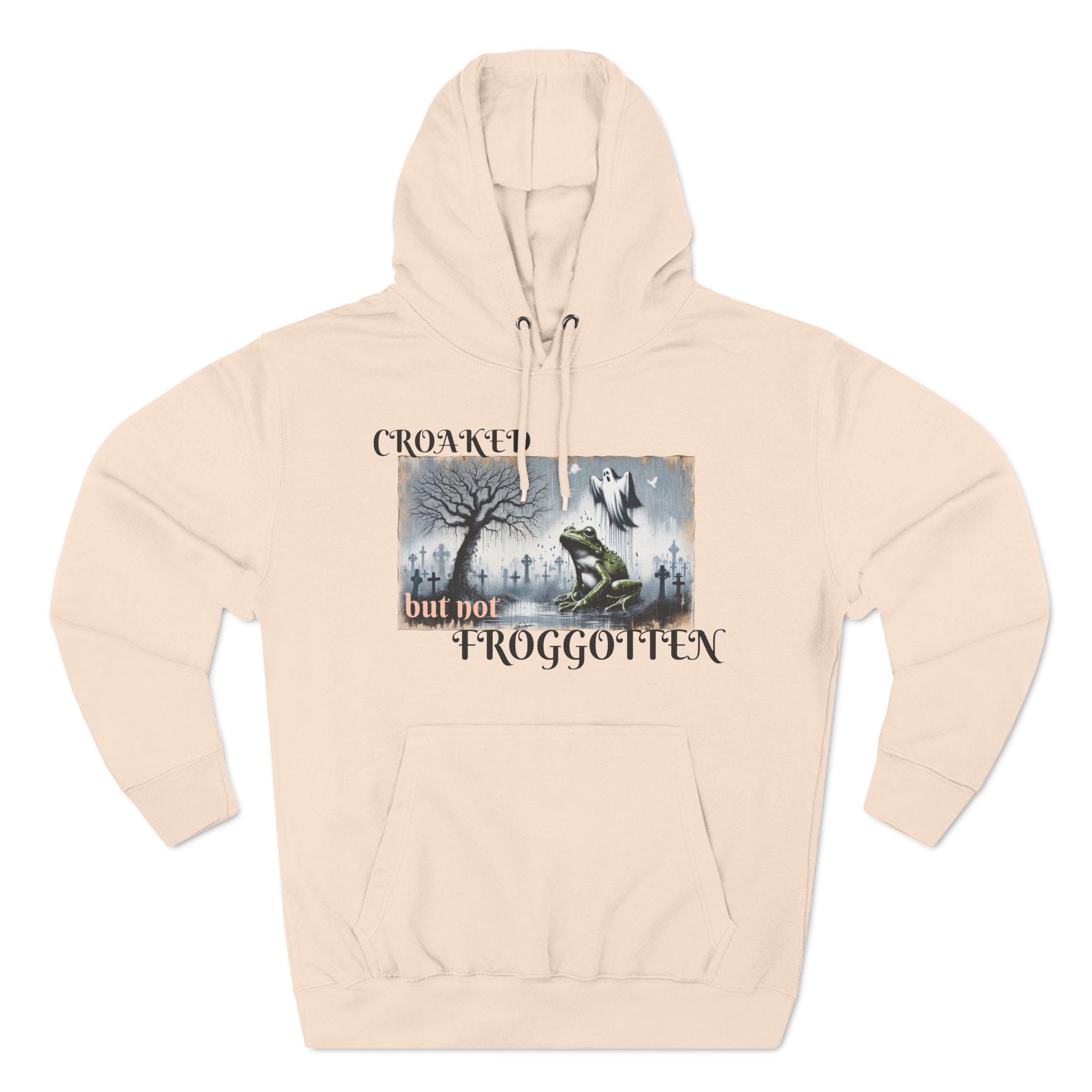 Croaked but Not Froggotten Fleece Hoodie, Frog in a Graveyard, Edgy ...
