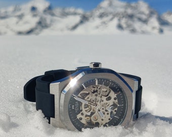 Anniversary gift for men - Stylish skeleton watch for men