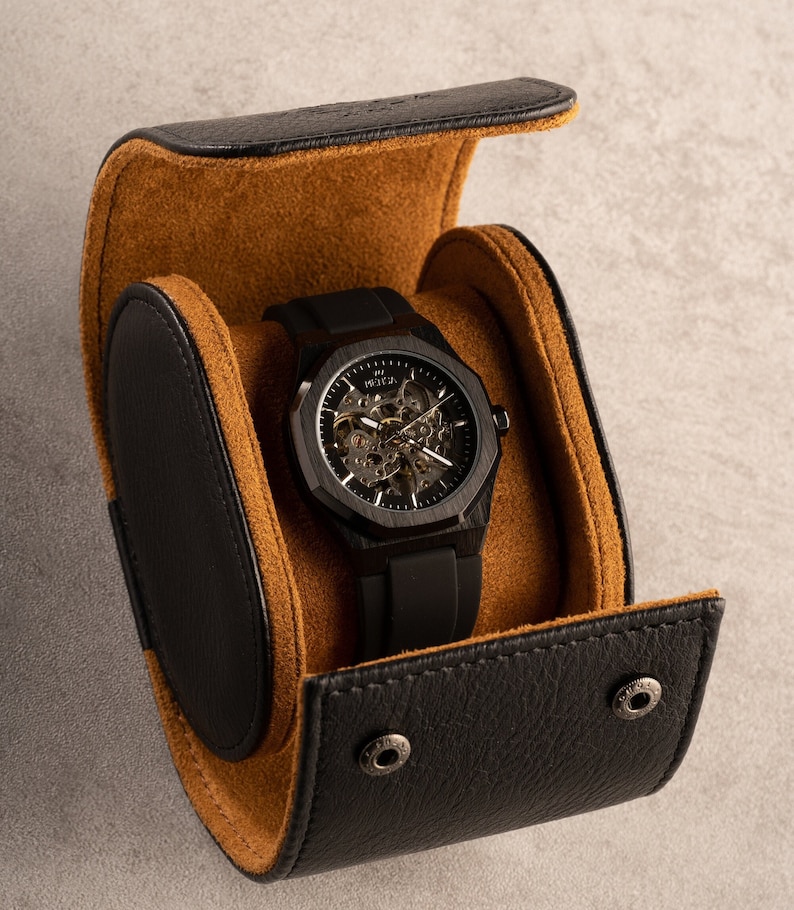 Regalo de aniversario para hombres: elegante diseño de reloj esqueleto con correa de silicona duradera. imagen 2
