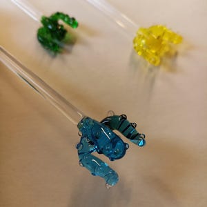 Glasrührer | Swizzle Stick für Tee, Kaffee, Cocktail | Handarbeit Murano Glas | Künstlerrührer | Handgemachter Pinsel | Rührer