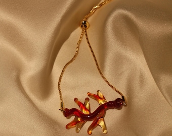 Handgefertigtes Muranoglas Armband – La Vid | Italienischer Glasschmuck | Geschenk für Sie | Verstellbares Boho Armband