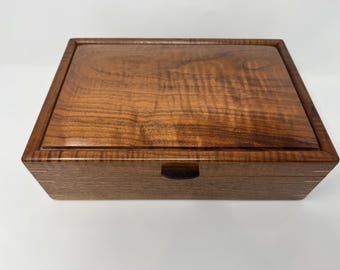 Caja de joyería de madera de nogal, organizador para caballeros, regalo de 5.º aniversario