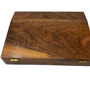 Escritorio de regazo clásico de nogal, soporte de madera para escribir, caja de madera para escribir, caja grande de nogal para papelería, caja de almacenamiento de nogal, caja grande de madera para valet para hombres