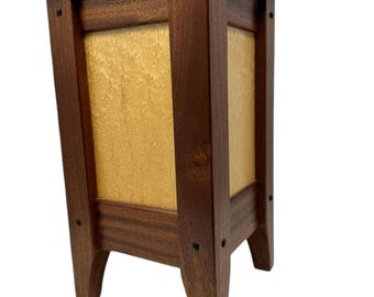 Mahoniehouten begeleidende urn, extra grote crematie-urn voor twee