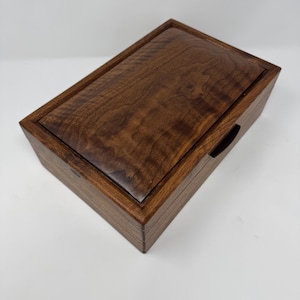 Walnut Jewelry Box,  Valet Box for Men, Large Wood Jewelry Box, 5th Anniversary Gift for Him