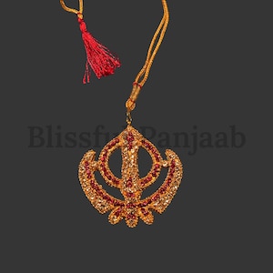 Khanda Car Hanging, Sword, Sikh Car Hanging Ornaments, Sikh Gift items