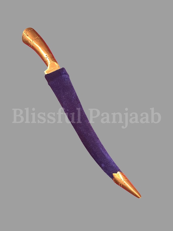 Sikh Khanjar with Brass handle, Sarbloh Pesh kabz 15.5 inches