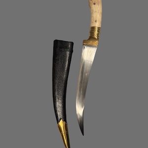 Sikh Khanjar with Brass handle, Sarbloh Pesh kabz 15.5 inches, Sikh Kakar, Kakkar, Sikh Shastar, Sikh gift items,