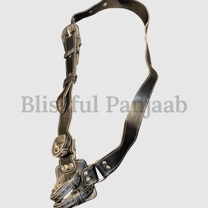 Leather Khanjar Gatra, Sikh Gatra, Sikh Khanjar Strap, Kukri Strap, Sikh Gift items,