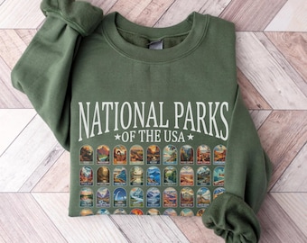 National Parks Sweatshirt US National Park Camping Gift for Family Trip Nature Lover Hiking Shirt Park Unisex Nature Lover Crewneck Gift
