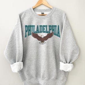 Felpa vintage da football di Philadelphia, maglia da football di Philadelphia, maglione con uccelli, felpa di Philadelphia, felpa con cappuccio da tifoso di football
