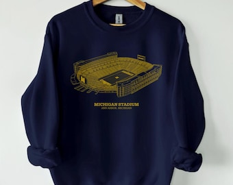 Vintage MI Football Stadium Sweatshirt Crewneck, MI Shirt, Retro MI Sweatshirt, University Football Fan Gift Sweatshirt