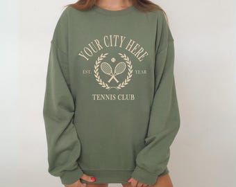 Tennis Sweatshirt, Vintage Tennis Sweatshirt, benutzerdefinierte Tennis Club Sweatshirt, Adrette Sweatshirt, Vintage Sweatshirt, Country Club Shirt