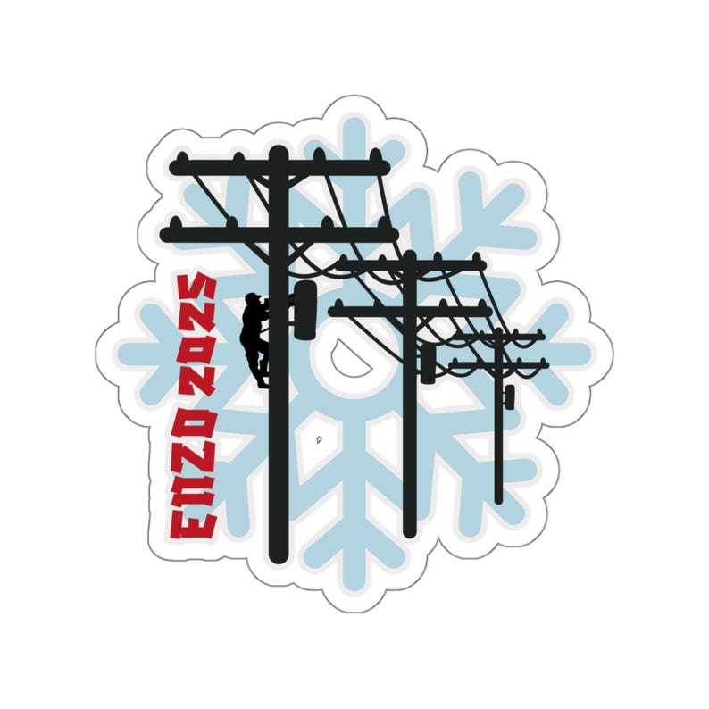 LINEMAN Winter Storm Enzo 2025 Hardhat Stickers, Bluecollar Utility