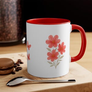 Red Flower Mug for Mom, Flower Mama Mug, Rose Mug for Mom Birthday, Plant Lover Gift, Birthday Gift for Mom, Red Flower Mama Mug 11oz