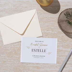 Invitation nuptiale élégante de | carte personnalisable de shower de mariage | Faire-part de future mariée numérique et imprimable