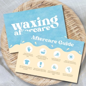 Waxing Aftercare Card Waxing Aftercare Guide Instructions Esthetician Client Care Card Summer Waxing Salon Business Card Post Wax Guide Card