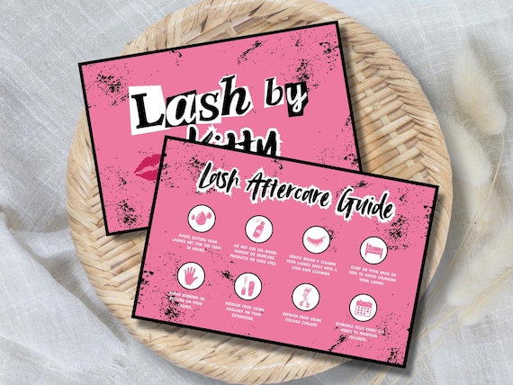 Lash Aftercare Instructions Card Eyelash Business Card Lash Lift Aftercare Guide Burnbook Pink Y2k Aftercare Lash Template Esthetician