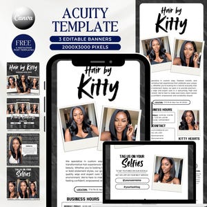 Hair Acuity-planningssjabloon Website voor haar- en beautybedrijf Boekingsafspraak Acuity Website Y2K Trendy boekingssjabloon Wig Locs