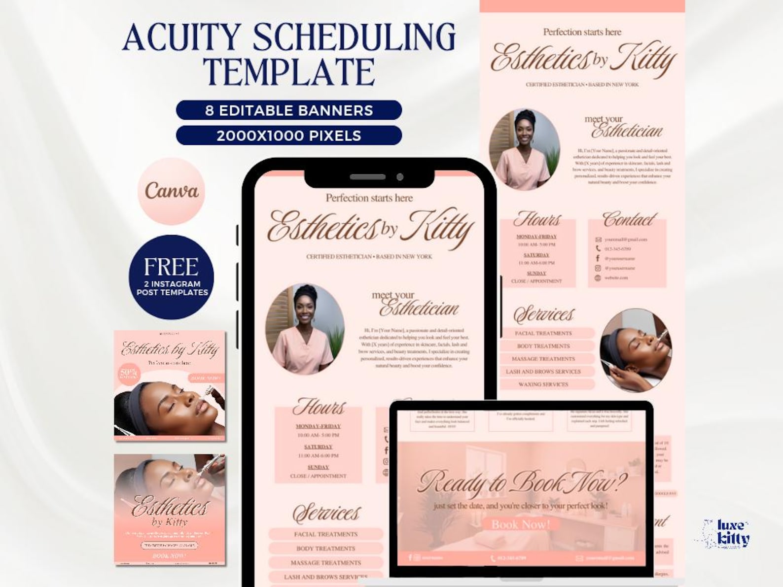 Acuity Booking Site Template for Esthetician Acuity Template Beauty