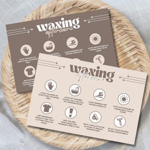 Waxing Aftercare Card Waxing Aftercare Guide Instructions Thank You Card Editable Canva Template Esthetician Business Forms Minimalist Beige